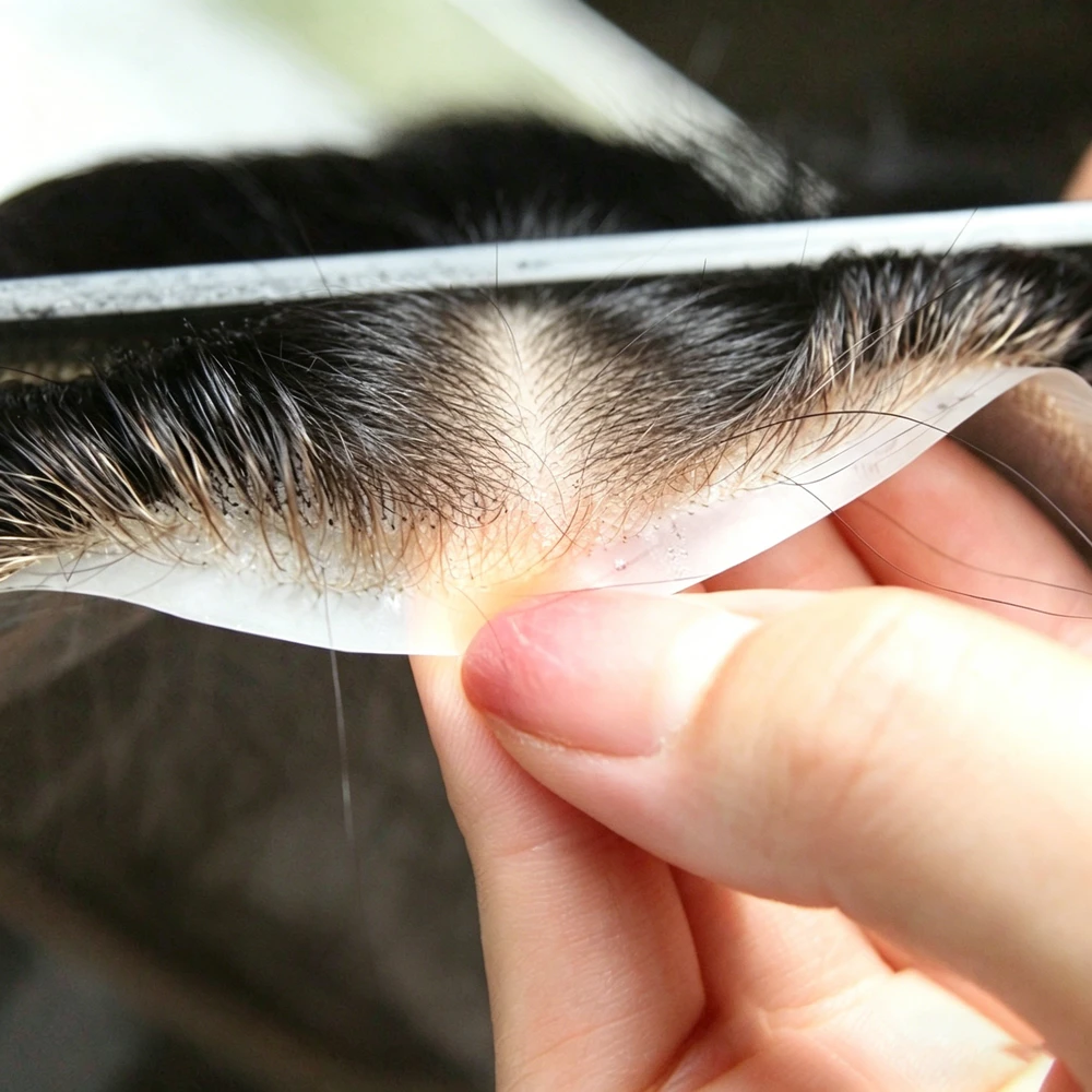 Men's Invisible Human Hair Hairpiece